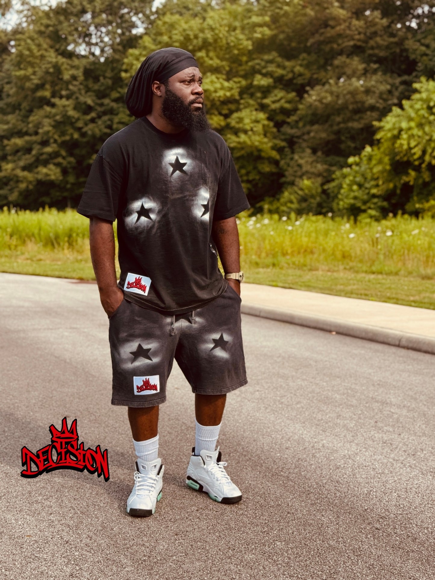 3 star t shirt and shorts